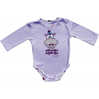 Боди для новорожденного с рисунком, фиолетовое