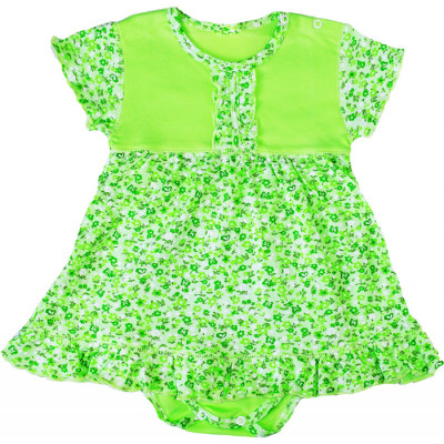 Боди в цветочный рисунок, зеленого цвета