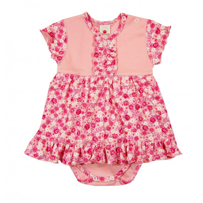 Боди в цветочный рисунок, розового цвета