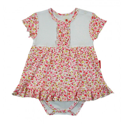 Боди в цветочный рисунок, белого цвета