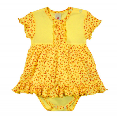 Боди в цветочный рисунок, желтого цвета