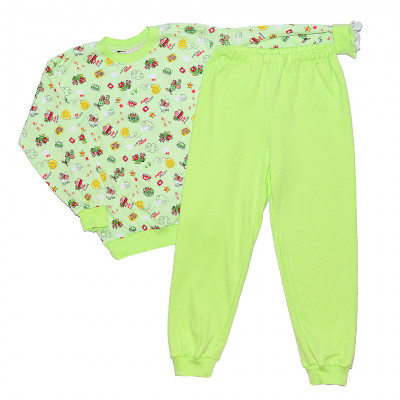 Пижама зеленая с длинными рукавами