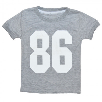 Футболка детская серого цвета с цифрой