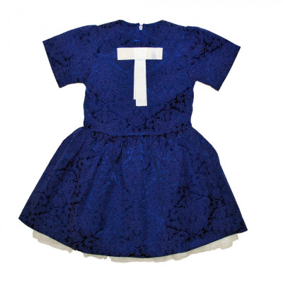 Платье жаккардовое синего цвета