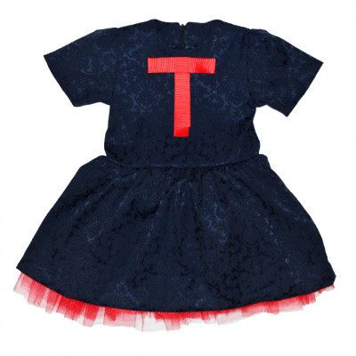 Платье черное из жаккарда для девочки