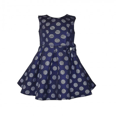 Платье синее в горошек с сеткой