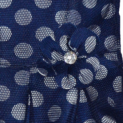 Платье синее в горошек с сеткой