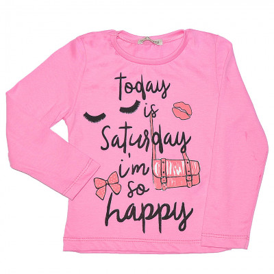 Розовый джемпер с длинными рукавами