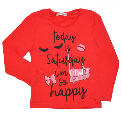 Красный джемпер с длинными рукавами