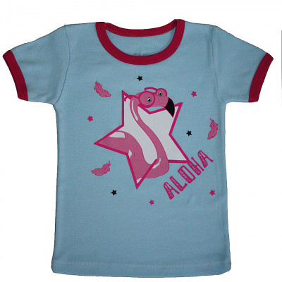 Голубая футболка с короткими рукавами