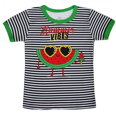 Футболка полосатая с аппликацией