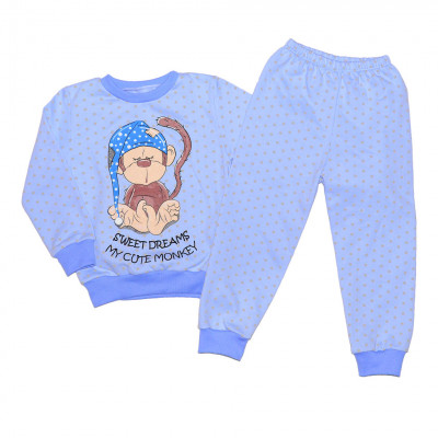 Детская пижама голубого цвета Monkey