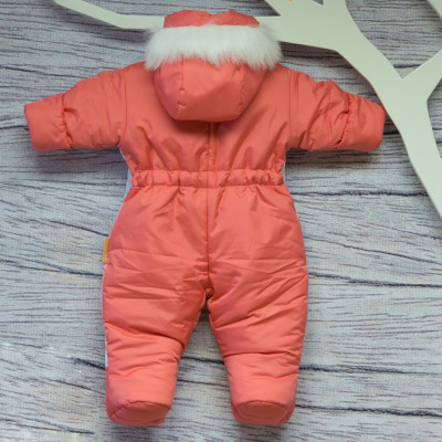 Комбинезон зимний на овчине, коралловый
