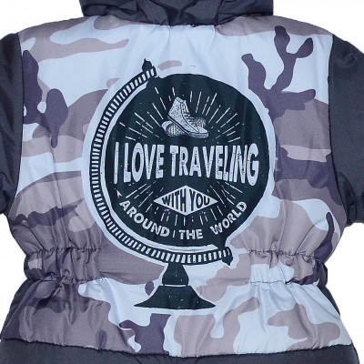 Серый комбинезон зимний детский