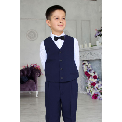 Однотонный синий костюм подростковый
