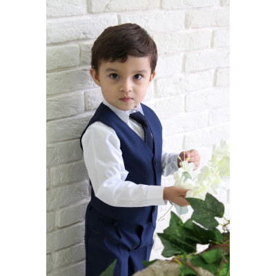 Синий детский костюм в клетку "PringlBlue"