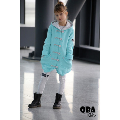 Межсезонное полупальто бирюзового цвета