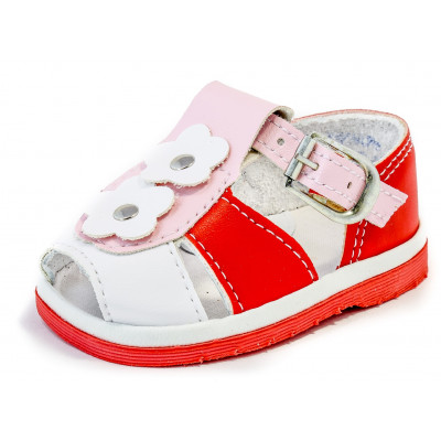 Сандалии для девочки ярко-красного цвета