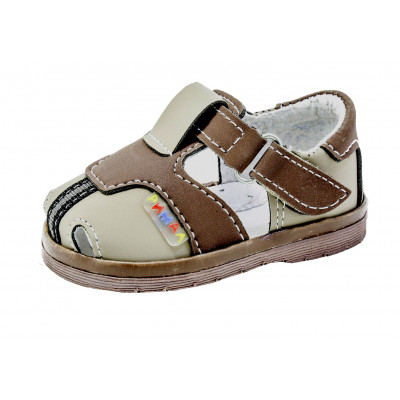 Ясельные сандалии коричневые для мальчика