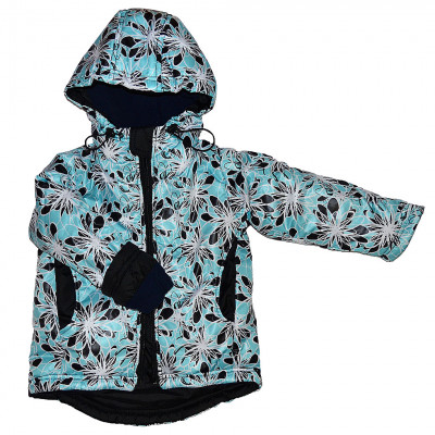 Куртка демисезонная бирюзового цвета с цветами