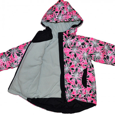 Демисезонная куртка розового цвета с цветами