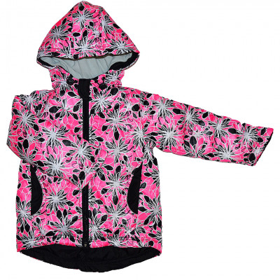 Демисезонная куртка розового цвета с цветами