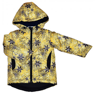 Куртка демисезонная желтого цвета с цветами