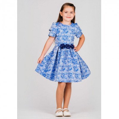 Жаккардовое платье с цветками