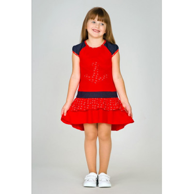 Платье красное с якорем