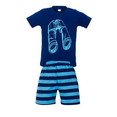 Синий комплект для мальчика с шортами Binoculars