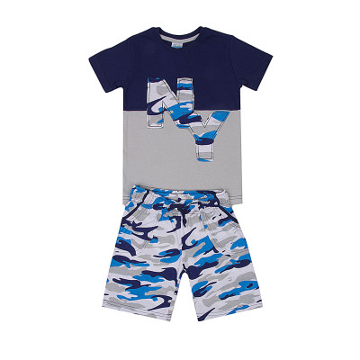 Комплект для мальчика футболка и шорты, темно-синий