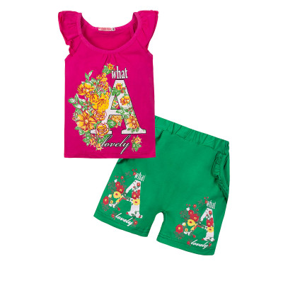 Розовая кофта и зеленые шорты комплект Lovely