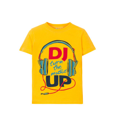 Футболка с DJ желтого цвета