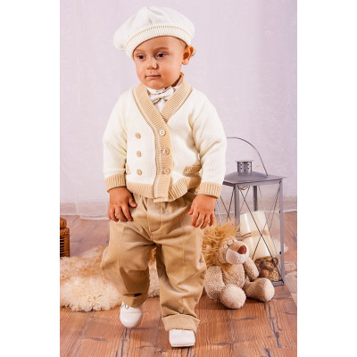 Прогулочный костюм "Street", бежевый с кардиганом