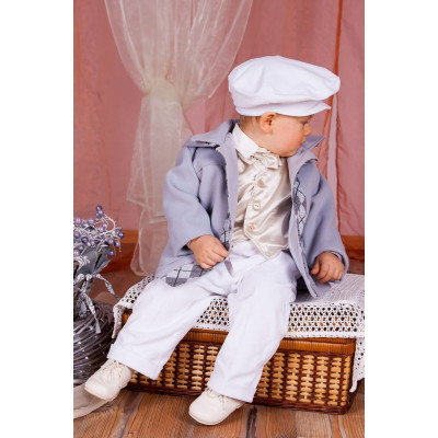 Полупальто для мальчика, серое