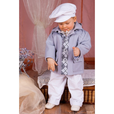 Полупальто для мальчика, серое