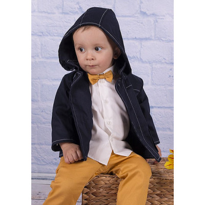 Хлопковая куртка темно-синего цвета