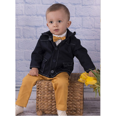 Хлопковая куртка темно-синего цвета