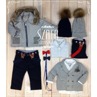 Пальто-куртка для мальчика с капюшоном, серый