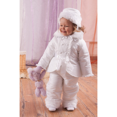 Белый утепленный комплект для девочки
