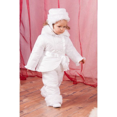 Белый утепленный комплект для девочки